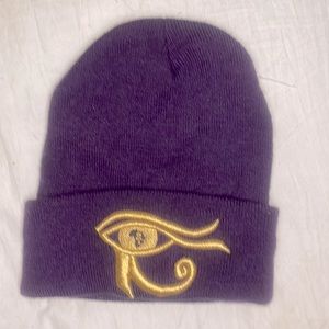 COPY - Eye of Horus Africa Purple Skully with Gold Embroidery